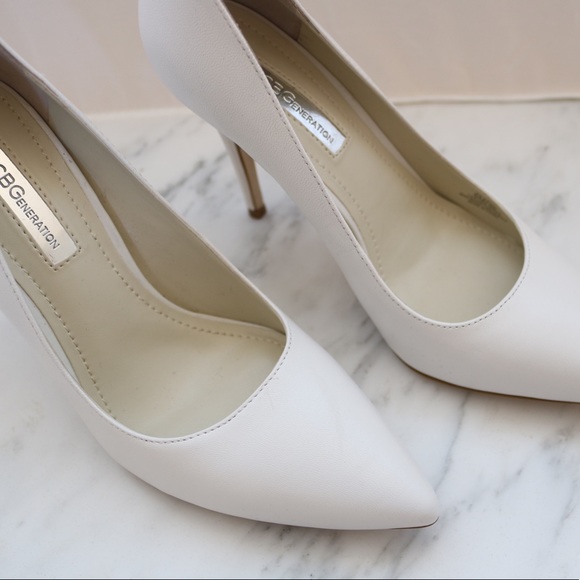 bcbgeneration white heels